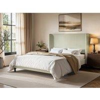 Solace+Co Jovanna Bed with Winged Headboard Green | Size: King