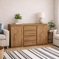 Wyld Haus Hemingway Natural Oak Effect 2 Door 4 Drawer Sideboard