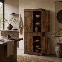 Wyld Haus 180cm Brown Tall Kitchen Pantry Cabinet with Drawer & Shelves