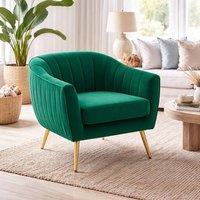 Wyld Haus Rico Nota Forest Green Velvet Feel Shell Back Accent Chair