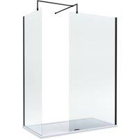 Balterley Walk-In Wetroom Bundle, Matt Black, 1600x800mm in Black