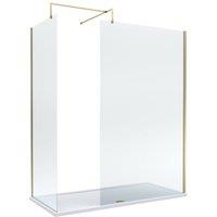Balterley Walk-In Wetroom Bundle, Brushed Brass, 1700x800mm in Metallics