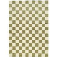 Kukoon Sage Green Retro Checkerboard Living Area Rug | Size: 160 cm x 230 cm