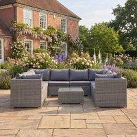 Rosewood & Stone Home Anglesey - 8 Seat Small U-Shape Modular Set in Grey on Grey