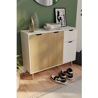 Home Discount Vida Designs 3 Door 1 Drawer Sideboard Storage MDF Solid Pine in Light Oak