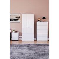 Home Discount Vida Designs Glinton 3Pc Bedroom Set(2Dr Bedside, 5Dr Chest, Wardrobe) in White