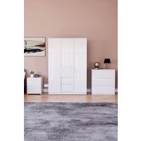 Home Discount Vida Designs Glinton 3Pc Bedroom Set(2Dr Bedside, 3Dr Chest, Wardrobe) in White