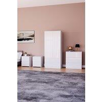 Home Discount Vida Designs Glinton 4Pc Bedroom Set(2Dr Bedsidex2, 3Dr Chest, Wardrobe) in White