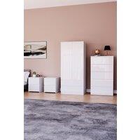 Home Discount Vida Designs Glinton 4Pc Bedroom Set(2Dr Bedsidex2, 5Dr Chest, Wardrobe) in White