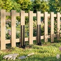 OUTSUNNY 2 Pack Fence Post Repair Kit, Metal Fence Post Support with Drill in Black