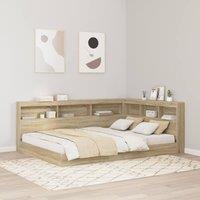 Berkfield Home Storage Headboard with Shelf Sonoma oak 140 cm Engineered wood in Brown