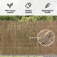 Berkfield Home Garden Reed Fence 600x160 cm in Brown