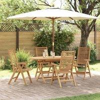 Berkfield Home 5 Piece Garden Dining Set Foldable Solid Wood Teak in Brown