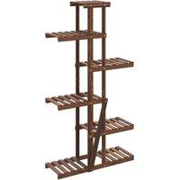 Berkfield Home Flower Stand 75x25x140.5 cm Solid Wood Fir in Brown