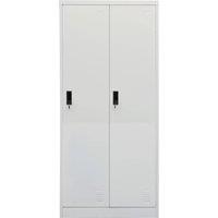 Berkfield Home Wardrobe Light Grey 80x50x180 cm Steel | Size: 80 x 50 x 180 cm