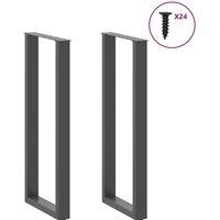 Berkfield Home Modern Coffee Table Legs U-Shaped 2 pcs Anthracite 50x(110-111) c in Dark Grey