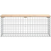 Berkfield Home Beautiful Garden Bench Gabion Design 103x31.5x42 cm Solid Wood Pine in Brown