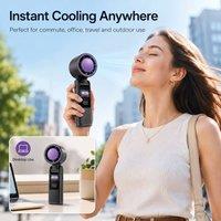 BluCore Handheld Foldable Fan with 199 Adjustable Speeds in White