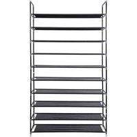 Nordara 10-Tier Shoe Storage Rack in Black