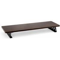 VOGREX 80cm Wide Wooden Monitor Stand Riser for 2 Monitors Desktop in Dark Brown