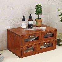 Havendro Wooden Desktop Drawer Organiser in Brown