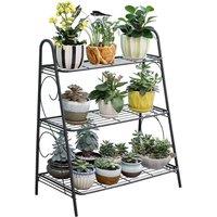 Havendro 3-Tier Metal Ladder Plant Stand in Black
