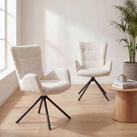 SONARA Set of 2 Luxury Chenille Swivel Accent Chair for Living Room Office in Beige
