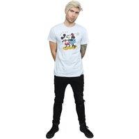 Disney Men's Mickey Mouse Mickey & Minnie Kiss T-Shirt in Grey | Size: XL