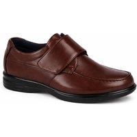 Thomas Blunt Men's Touch Fastening Formal Shoes with Stitched Apron Detail in Chocolate | Size: 12