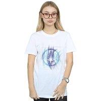 Marvel Women's Avengers Infinity War Guardian Lines Cotton Boyfriend T-Shirt in White | Size: 2XL
