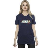 Disney Women's Lightyear Star Command Graphic Title Cotton Boyfriend T-Shirt in Navy | Size: Large