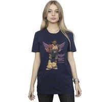 Disney Women's Lightyear Izzy Star Command Cotton Boyfriend T-Shirt in Navy | Size: Large