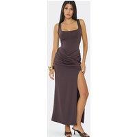 EGO Women's Sleeveless Drape Maxi Dress in Chocolate | Size: 6