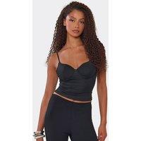 EGO Women's Strappy Sweetheart Neckline Vest in Black | Size: 6