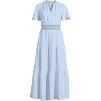 Lands' End Women's Cheesecloth Tiered Dress in Blue | Size: Medium