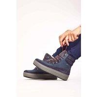 Moshulu Women's 'Holne' Water Resistant Flatform Boots in Indigo | Size: 5
