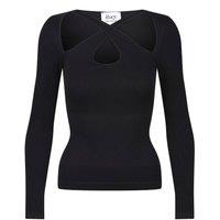 Ruey Women's Essentials Cross Over T-Shirt Sculpting Stretch Fit in Black | Size: Large