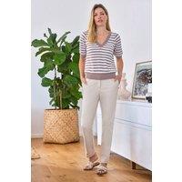 Pure Collection Women's Cotton Lacy Stitch Top in Light Brown | Size: 18