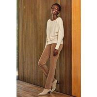 Pure Collection Women's Washed Velvet Straight Leg Trousers in Brown | Size: 16