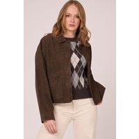 Barneys Originals Women's Brown Goat Suede Jacket | Size: 20