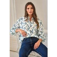 Pure Collection Women's Frill Neck Detail Blouse in White | Size: 16