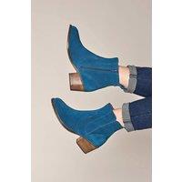Moshulu Women's 'Morisot' Western Inspired Heeled Ankle Boot in Teal | Size: 5
