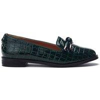 Moda In Pelle Women's 'Fillipa' Patent Mocc Croc Brogues & Loafers in Green | Size: 6