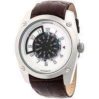 Heritor Automatic Men's Daniels Semi-Skeleton Leather-Band Watch in White