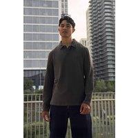 Animal Men's 'Ollie' Comfortable Casual Long Sleeve Collared Relaxed Fit Polo Shirt in Khaki | Size: 2XL
