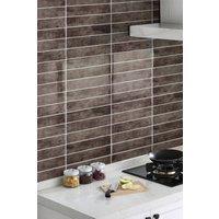 Living and Home 10Pcs 3D Rectangle Straight Pattern Self-Adhesive Wall Tile Stickers in Olive