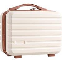 H&O Direct 14-Inch Beige Handheld Hard Shell Travel Suitcase Case