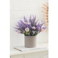 Living and Home Artificial Lavender Potted Purple Flower Tabletop Planter