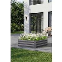 Garden Sanctuary Galvanised Steel Raised Garden Bed in Grey