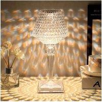 Living and Home Transparent Dimmable Table Lamp Bedside Lighting Decor in Clear